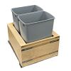 21" Double Bottom Mount Trash Pull-Out with MOVENTO Slides Gray Rev-A-Shelf 4VL-2132DM-2-12