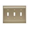 Candler Triple Toggle Wall Plate 4-15/16" Wide Golden Champagne Amerock BP36502BBZ