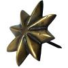 8 Point Star Clavo 1-1/2" Diameter Antique Brass Handcrafted Hardware HCL1154