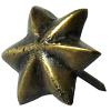 6 Point Star Clavo 11/16" Diameter Antique Brass Handcrafted Hardware HCL1250