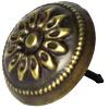 Carved Floral Clavo 1" Diameter Antique Brass Handcrafted Hardware HCL1260