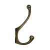 Round Top Double Hook 4-1/2" Long Antique Brass Handcrafted Hardware HHK7060