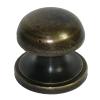 Bulb Top Knob with Wide Base 1" Diameter Antique Brass Handcrafted Hardware HKN1022
