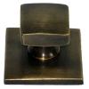 Square Knob with Large Base 1-1/4