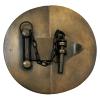 Round Plain Latch with Chain 4-1/4" Diameter Antique Brass Handcrafted Hardware HLA1010