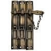 Three Piece Latch with Lock and Chain 5-1/2" x 2" Antique Brass Handcrafted Hardware HLA7016