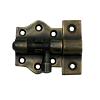 Small Rounded Backplate Surface Bolt 2-1/8" x 1-7/8" Antique Brass Handcrafted Hardware HSB7010