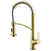 Scottsdale Single Handle Pull-Down Sprayer Commercial Style Kitchen Faucet Brushed Gold Karran KKF210C