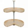 24" Banded Wood Kidney 2 Shelf Lazy Susan Independently Rotating Natural Maple Rev-A-Shelf LD-4BW-472-24-1