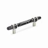 Carrione Pull 96mm Center to Center Marble Black/Polished Nickel Amerock BP36648MBKPN