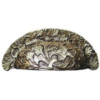 Notting Hill NHBP-802-AB, Florid Leaves Bin Pull in Antique Brass, Floral