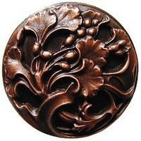 Notting Hill NHK-102-AC, Florid Leaves Knob in Antique Copper, Floral