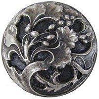 Notting Hill NHK-102-AP, Florid Leaves Knob in Antique Pewter, Floral