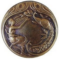Notting Hill NHK-123-AB, Peacock Lady Knob in Antique Brass, All Creatures