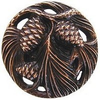 Notting Hill NHK-138-AC, Cones & Boughs Knob in Antique Copper, Great Outdoors