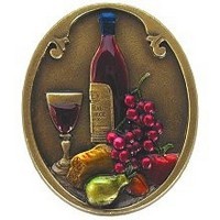 Notting Hill NHK-140-BHT, Best Cellar (Wine) Knob in Hand-Tinted Antique Brass, Tuscan