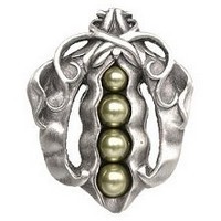 Notting Hill NHK-150-AP, Pearly Peapod Knob in Antique Pewter, Kitchen Garden