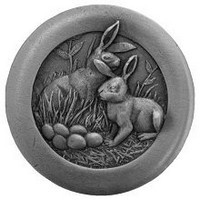 Notting Hill NHK-166-AP, Rabbits Knob in Antique Pewter, All Creatures