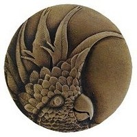 Notting Hill NHK-324-AB-L, Cockatoo Knob in Antique Brass (Small - Left Side), Tropical