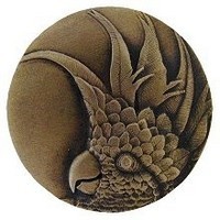 Notting Hill NHK-324-AB-R, Cockatoo Knob in Antique Brass (Small - Right Side), Tropical