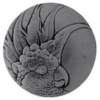 Notting Hill NHK-324-BP-L, Cockatoo Knob in Brilliant Pewter (Small - Left Side), Tropical