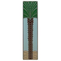 Notting Hill NHP-322-AP-B, Royal Palm Pull in Antique Pewter/Pale Blue (Vertical) , Tropical