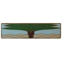 Notting Hill NHP-323-AB-B, Royal Palm Pull in Antique Brass/Pale Blue (Horizontal), Tropical