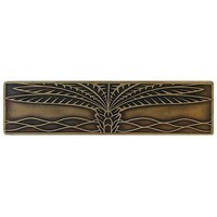 Notting Hill NHP-323-AB, Royal Palm Pull in Antique Brass (Horizontal), Tropical
