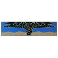 Notting Hill NHP-323-AP-C, Royal Palm Pull in Antique Pewter/Periwinkle (Horizontal), Tropical