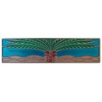 Notting Hill NHP-323-BP-A, Royal Palm Pull in Brilliant Pewter/Turquoise (Horizontal), Tropical