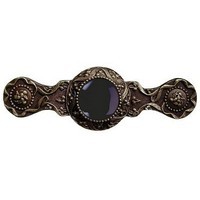 Notting Hill NHP-624-AB-O, Victorian Jewel Pull in Antique Brass/Onyx, Jewel