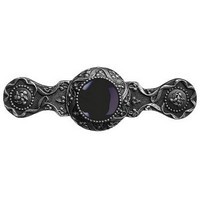 Notting Hill NHP-624-AP-O, Victorian Jewel Pull in Antique Pewter/Onyx, Jewel