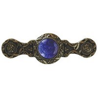 Notting Hill NHP-624-BB-BS, Victorian Jewel Pull in Brite Brass/Blue Sodalite, Jewel