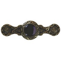 Notting Hill NHP-624-BB-O, Victorian Jewel Pull in Brite Brass/Onyx, Jewel