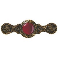 Notting Hill NHP-624-G-RC, Victorian Jewel Pull in 24K Gold/Red Carnelian, Jewel