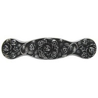 Notting Hill NHP-626-AP, Saratoga Rose Pull in Antique Pewter, Floral
