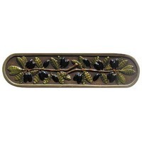 Notting Hill NHP-669-BHT, Olive Branch Pull in Hand-Tinted Antique Brass, Tuscan
