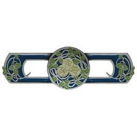 Notting Hill NHP-671-AP-B, Delaney's Rose Pull in Antique Pewter/Blue, Arts & Crafts