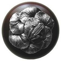 Notting Hill NHW-709W-AP, Leap Frog Wood Knob in Antique Pewter/Dark Walnut Wood, All Creatures
