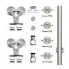 96" Top Mount Dual Wheel Euro-Style Complete Rolling Door Hardware Kit Stainless Steel CSH NT.1400.02W-96.SS