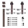 78-3/4" Hook Strap Flat Rail Complete Rolling Door Hardware Kit Oil Rubbed Bronze CSH NT.1400.09W.07