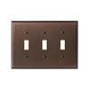 Mulholland Triple Toggle Wall Plate 4-15/16" Wide Oil Rubbed Bronze Amerock BP36516ORB