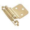 Semi-Concealed 3/8" Inset Self-Closing Face Frame Hinge Polished Brass Hickory Hardware P143-3