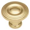 Conquest Knob 1-3/16" Dia Polished Brass 10/Pack Hickory Hardware P14402-3-10B