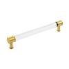 Midway Pull 7-9/16" Center to Center Crysacrylic/Brushed Golden Brass Hickory Hardware P3703-CABGB