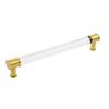 Midway Pull 8-13/16" Center to Center Crysacrylic/Brushed Golden Brass Hickory Hardware P3704-CABGB