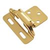 1/4" Overlay Partial Wrap Self-Closing Hinge Polished Brass Hickory Hardware P60010F-3
