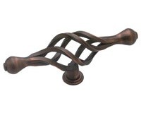 Liberty Hardware PN0534-VBR-C 96mm Cabinet Hardware Handle Pull with Birdcage Wire Design Bronze with Copper Highlights