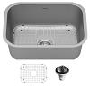 Profile 23" Undermount Single Bowl Kitchen Sink Kit 18 Gauge Stainless Steel Karran PU27-PK1