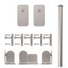 72" Basic Rectangle Complete Rolling Door Hardware Kit with Long Brackets Satin Nickel CSH QG.1300.BR.02